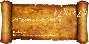 Ágoston Ádám névjegykártya