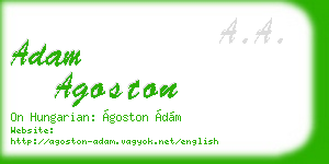adam agoston business card